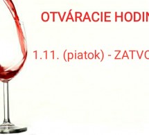 OTVÁRACIE HODINY POČAS SVIATKOV